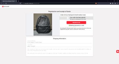 Illegitimate scam website page 1